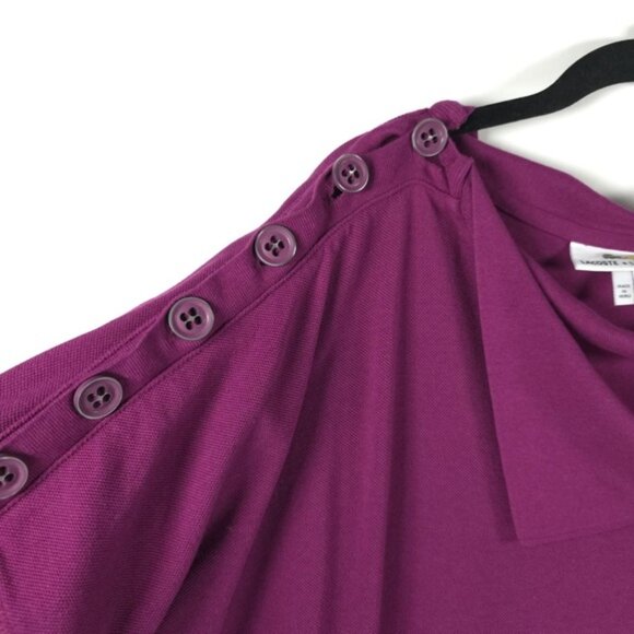 LACOSTE + MALANDRINO Peru Made 🇵🇪 Cowl Nk Short Sleeve Jersey Tunic Dress Sz M - Picture 7 of 11